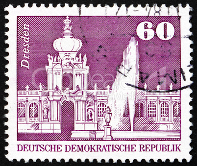 Postage stamp GDR 1974 Zwinger Palace, Dresden