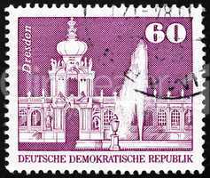 Postage stamp GDR 1974 Zwinger Palace, Dresden