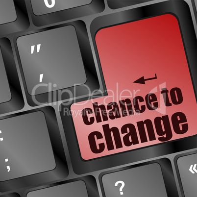 chance to change key on keyboard showing business success