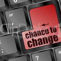 chance to change key on keyboard showing business success