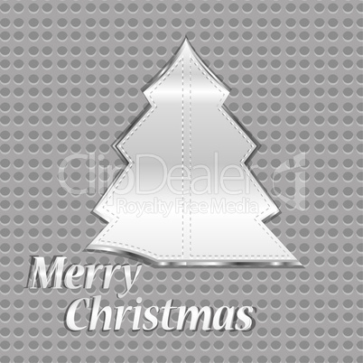 abstract silver metal christmas tree on background