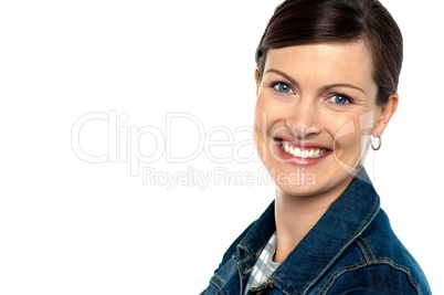 Attractively charming woman with a bright smile