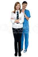 Full length portrait of a doctor with her patient