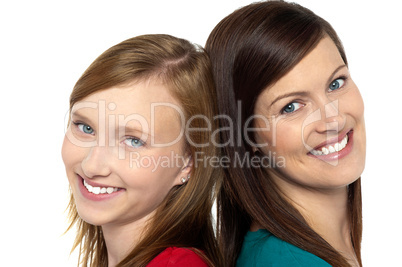 Pretty teenager girl with her mother