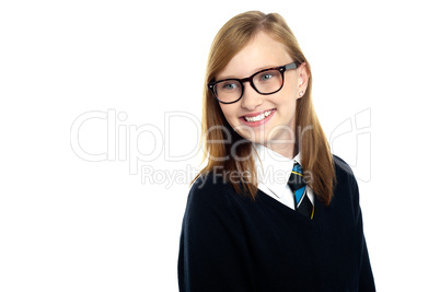 Casual shot of a teenager school girl, looking pretty