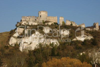 France, the historical castle of Château Gaillard in Normandie