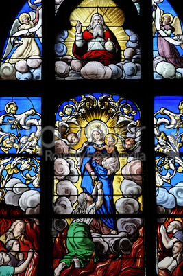 France, stained glass window of Batz sur Mer church