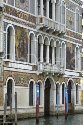 Italy, old palace near Grand Canal in Venice