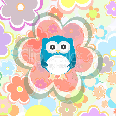 cute owl and flower pattern
