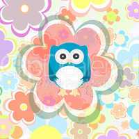 cute owl and flower pattern