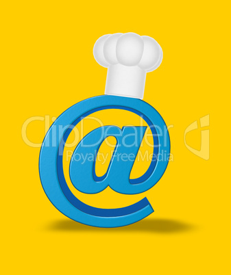 emailsymbol mit kochmütze