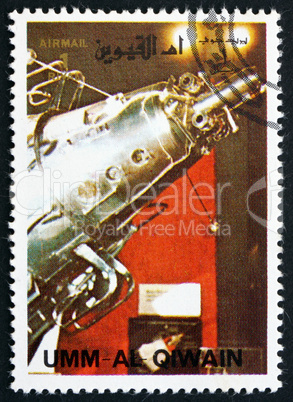 Postage stamp Umm al-Quwain 1972 Sputnik 3 Spacecraft