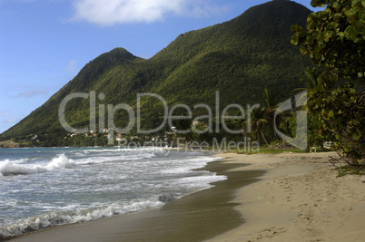 the coast of  Le Diamant in Martinique