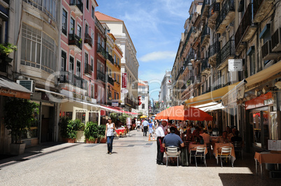 Portugal, a pedestrian street in the center of Lisbon