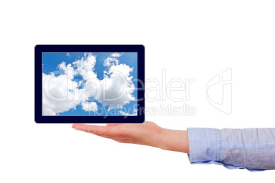 Hand presents Tablet PC