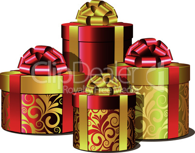 Red and gold gift boxes