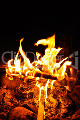 flames of campfire
