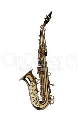 saxophone isolated under the white background ( Clipping path )