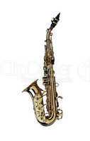 saxophone isolated under the white background ( Clipping path )
