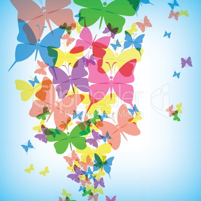 Colorful background with butterfly, beautiful decorative background