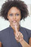 African American Woman Businesswoman Touchscreen Button