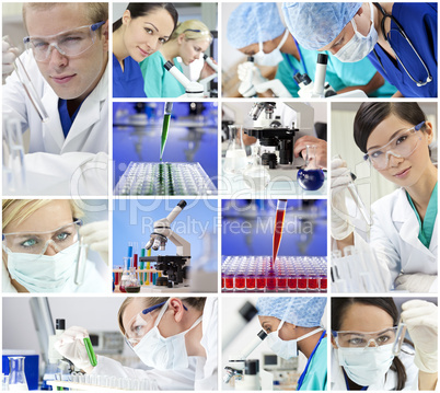 Scientific Research Team Men & Women in a Laboratory