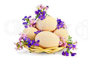 Eggs with flowers