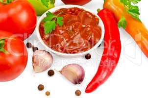 Ketchup with vegetables and spices