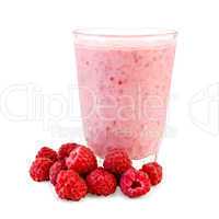 Milkshake with raspberries