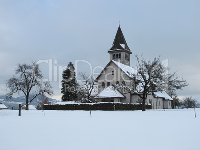 Beautiful Church In The Snow