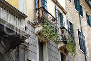 Balconies and building exterior in Padua