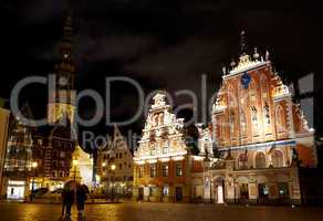 Old Riga at night.