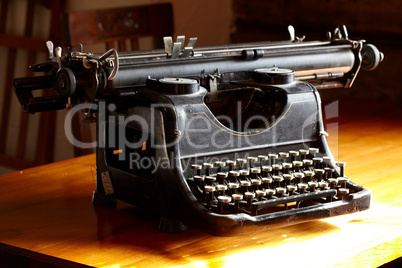 Old black vintage typewriter