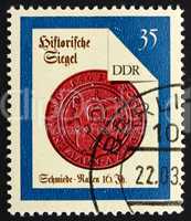 Postage stamp GDR 1988 Nauen Smith, Seal from 16th Century
