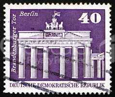 Postage stamp GDR 1973 Brandenburg Gate, Berlin
