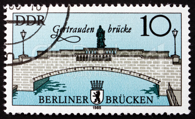 Postage stamp GDR 1985 Gertrauden Bridge, East Berlin