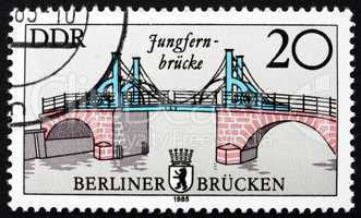 Postage stamp GDR 1985 Jungfern Bridge, East Berlin