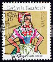Postage stamp GDR 1971 Sorbian Dance Costume, Schleife
