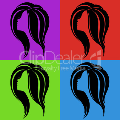 Girl's profile in pop-art style