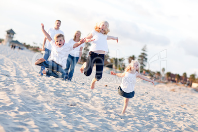 Happy Sibling Children Jumping for Joy