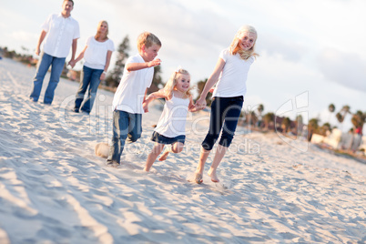 Adorable Caucasian Family on a Walk