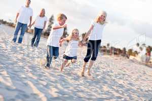 Adorable Caucasian Family on a Walk