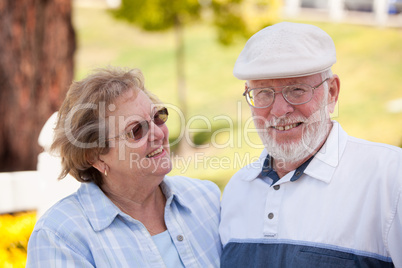 Happy Senior Couple in The Park