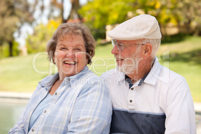 Happy Senior Couple in The Park