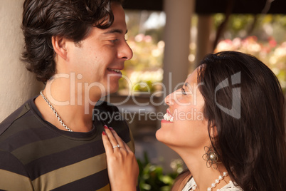 Attractive Hispanic Couple Portrait Outdoors