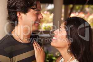 Attractive Hispanic Couple Portrait Outdoors