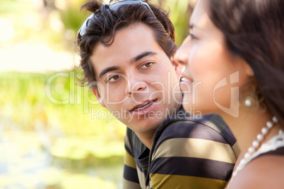 Attractive Hispanic Couple Portrait Outdoors