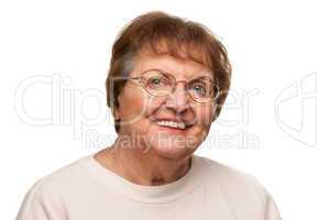 Beautiful Senior Woman Portrait on White
