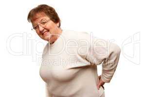 Senior Woman with Backache on White