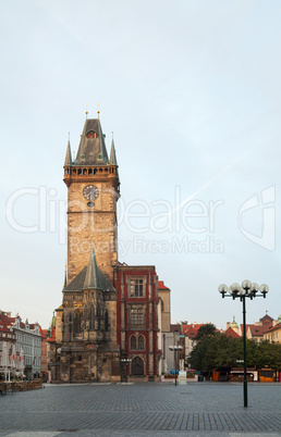 Old City Hall in Prague in the morning